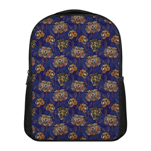 Blue Tiger Tattoo Pattern Print Casual Backpack