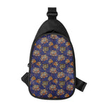 Blue Tiger Tattoo Pattern Print Chest Bag