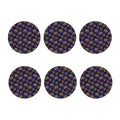 Blue Tiger Tattoo Pattern Print Coaster Set