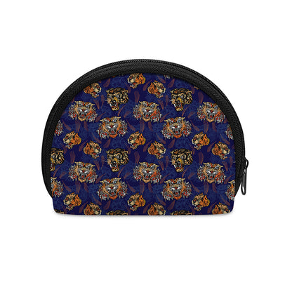 Blue Tiger Tattoo Pattern Print Coin Purse