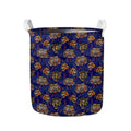Blue Tiger Tattoo Pattern Print Collapsible Laundry Basket