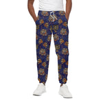 Blue Tiger Tattoo Pattern Print Cotton Pants