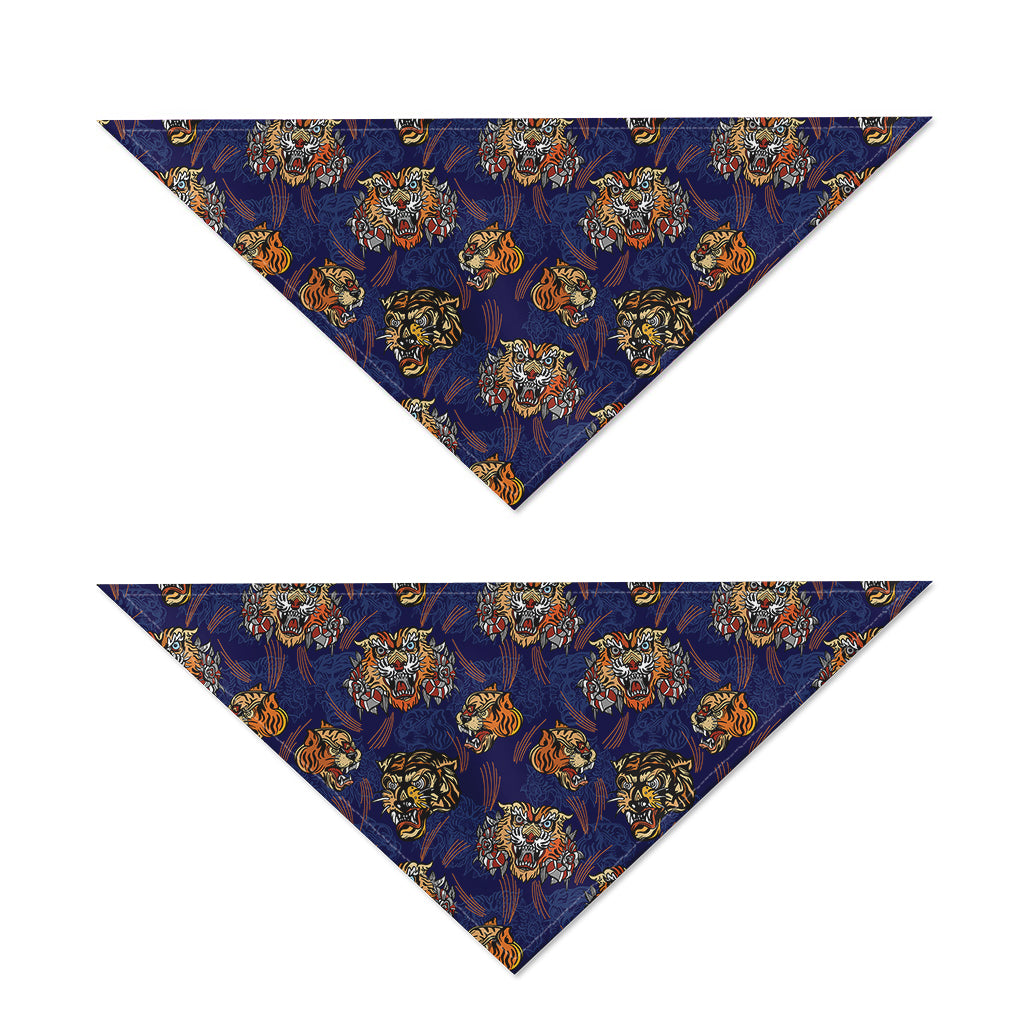 Blue Tiger Tattoo Pattern Print Dog Bandana