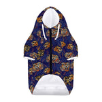Blue Tiger Tattoo Pattern Print Dog Zip Up Hoodie