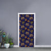 Blue Tiger Tattoo Pattern Print Door Sticker