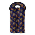 Blue Tiger Tattoo Pattern Print Double Neoprene Wine Tote