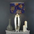 Blue Tiger Tattoo Pattern Print Drum Lamp Shade