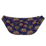 Blue Tiger Tattoo Pattern Print Fanny Pack
