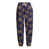 Blue Tiger Tattoo Pattern Print Fleece Lined Knit Pants