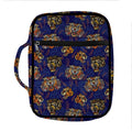 Blue Tiger Tattoo Pattern Print Front Pocket Bible Bag