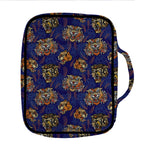 Blue Tiger Tattoo Pattern Print Front Pocket Bible Bag