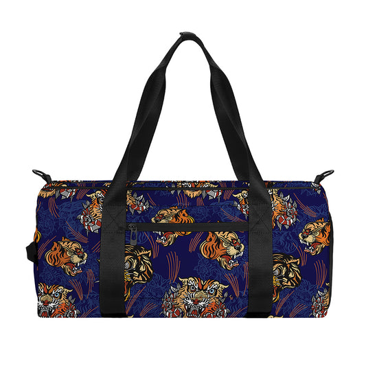 Blue Tiger Tattoo Pattern Print Gym Bag