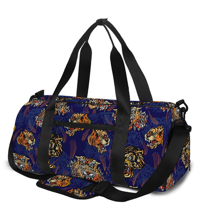 Blue Tiger Tattoo Pattern Print Gym Bag
