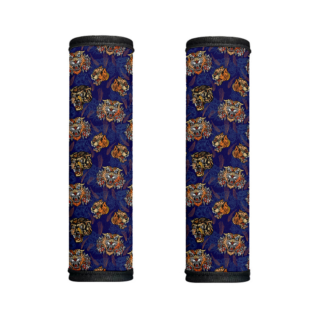 Blue Tiger Tattoo Pattern Print Handle Covers