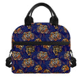 Blue Tiger Tattoo Pattern Print Insulated Lunch Bag