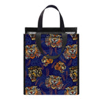 Blue Tiger Tattoo Pattern Print Insulated Lunch Tote