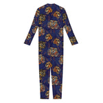 Blue Tiger Tattoo Pattern Print Jumpsuit