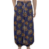 Blue Tiger Tattoo Pattern Print Lantern Pants