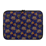 Blue Tiger Tattoo Pattern Print Laptop Sleeve