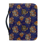 Blue Tiger Tattoo Pattern Print Leather Bible Cover