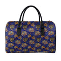 Blue Tiger Tattoo Pattern Print Leather Duffel Bag