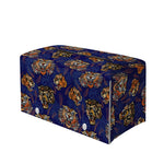 Blue Tiger Tattoo Pattern Print Leather Tissue Box Cover