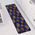 Blue Tiger Tattoo Pattern Print Long Kitchen Mat