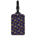 Blue Tiger Tattoo Pattern Print Luggage Tag