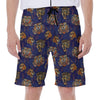 Blue Tiger Tattoo Pattern Print Men's Beach Shorts