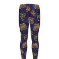 Blue Tiger Tattoo Pattern Print Men's Leggings