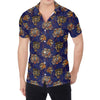 Blue Tiger Tattoo Pattern Print Men's Shirt