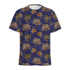 Blue Tiger Tattoo Pattern Print Men's Sports T-Shirt