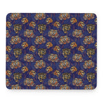 Blue Tiger Tattoo Pattern Print Mouse Pad