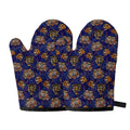 Blue Tiger Tattoo Pattern Print Oven Mitts