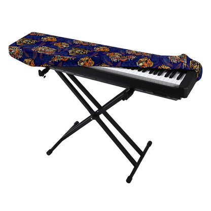 Blue Tiger Tattoo Pattern Print Piano Keyboard Cover
