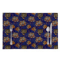 Blue Tiger Tattoo Pattern Print Placemat