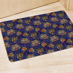 Blue Tiger Tattoo Pattern Print Polyester Doormat