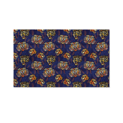 Blue Tiger Tattoo Pattern Print Polyester Flag
