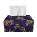 Blue Tiger Tattoo Pattern Print Rectangle Tissue Box Cover