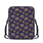 Blue Tiger Tattoo Pattern Print Rectangular Crossbody Bag