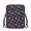 Blue Tiger Tattoo Pattern Print Rectangular Crossbody Bag