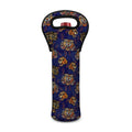 Blue Tiger Tattoo Pattern Print Single Neoprene Wine Tote