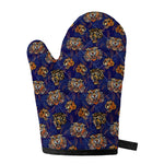 Blue Tiger Tattoo Pattern Print Single Oven Mitt