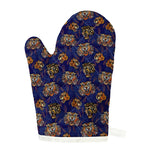 Blue Tiger Tattoo Pattern Print Single Oven Mitt
