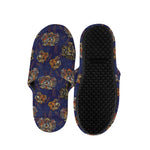 Blue Tiger Tattoo Pattern Print Slippers