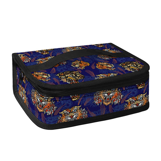 Blue Tiger Tattoo Pattern Print Small Lunch Bag