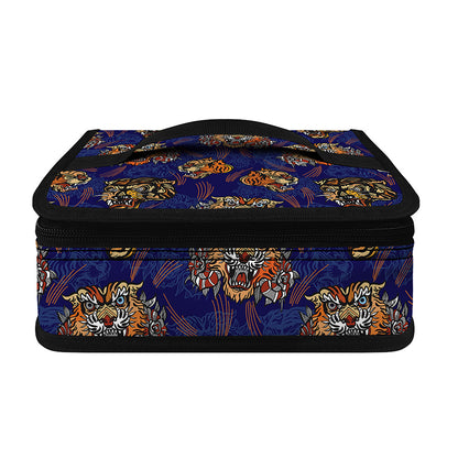 Blue Tiger Tattoo Pattern Print Small Lunch Bag