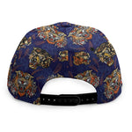 Blue Tiger Tattoo Pattern Print Snapback Cap