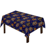 Blue Tiger Tattoo Pattern Print Tablecloth