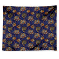 Blue Tiger Tattoo Pattern Print Tapestry